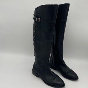 Gianni Bini Black calf Boots women 8M riding tall casual office fall winter Y2K